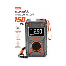 Taşınabilir Hava Kompresörü 150 Psı 4000mh Powerbanklı Dijital Lastik Şişirme Pompası Led Işıklı