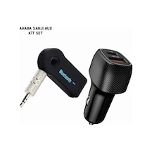 Mey İthalat Araç İçi Bluetooth Müzik Kiti + Type-c Pd Araç Şarjı Seti Çok Renkli