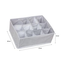 Gri 12 Bölmeli Gri Çok Amaçlı Organizer - Çekmece Organizeri 31x25x12cm Kumaş Pembe Tr Diğer