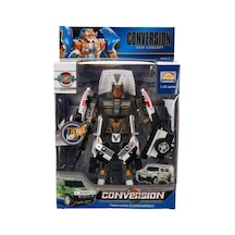 1:24 Sesli Ve Işıklı Dönüşebilen Robot 22 Cm Beyaz Hummer