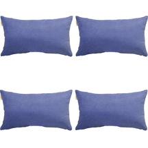 4'lü Kadife Dokulu Kırlent Kılıfı Açık Mavi-2583 Mavi