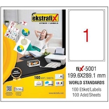 Ekstrafix Laser Etiket 100 Yp 199.6X289.1  Laser-Copy-Inkjet Fix-5