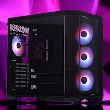 Temperli Cam Kasa İle 4x12cm Argb Led Fanlı Oyuncu Kasası