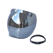 Springsun "3 Bağlantılı Açık Yüz Motorcu Kaskı İçin Katlanabilir Pc Balon Vizör - Yağa Dayanıklı, Kolay Temizlik"