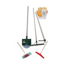 Bahçe Set 11 Parça Kürek Destekli Tırmık Üçgen Çapa Çalı Fırça Çek Pas Saplı Kovan Ayarlı Bahçe Set