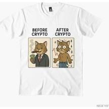 Flood Of Style Crypto Önemde Erkek Kadın Tişörtleri %100 Pamuklu Tişörtler Kısa Kollu Üstler 1215-2 Siyah