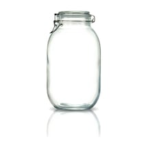 Korken Kavanoz 3000 Ml Vakumlu Kilitli Cam Saklama Kavanozu Şeffaf
