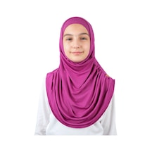 Pratik Hazır Geçmeli Boneli Çocuk Şal Fuşya Fuşya