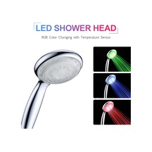 Hangfox Led Işıklı El Tipi Duş Başlığı, Su Akışı İle Çalışır, Sıcaklık Algılayıcı Rgb Renk Değişimi Yeşil/mavi/kırmızı Gümüş