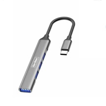 Go Des GD-UC702 Type-C Hub 4 in 1 USB Çoğaltıcı Adaptör Çoklu USB İstasyonu Tak & Çalıştır - ZORE-258911 Gri