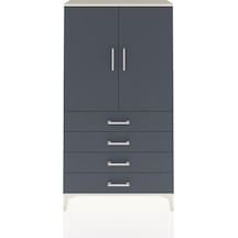 Arges Dolap Tek Raflı 4 Çekmeceli Tek Askılı 88x30x163 Aytaşı-antrasit Aytası