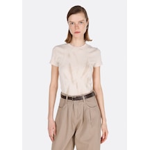 Colin's Colins Slim Fit Kadın Bej Kısa Kol Tişört Cl1073152 Cl1073152 Q1.v2 Lbg Lıght Beıge Bej