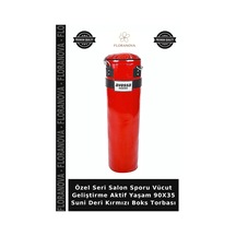 Özel Seri Salon Sporu Vücut Geliştirme Aktif Yaşam 90x35 Suni Deri Kırmızı Boks Torbası
