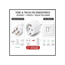 İtalyan Erkek Fiş Türk Priz Dönüştürücü Type L To Type F Priz Adaptörü 16a 250v
