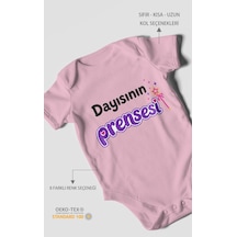 Morivokids Dayısının Prensesi Kısa Kollu Bebek Body %100 Pamuk Koyu Pembe