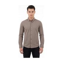 Advante Erkek Spor Slim Fit Uzun Kol Petek Dokulu Gömlek Bgl-st05482 Vizon