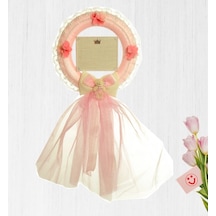 Süslebabypartystore Isimlikli Tüllü Halka Kapı Süsü, Pembe