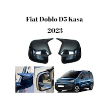 Fiat Doblo D5 Kasa 2023 Uyumlu Yarasa Batman Ayna Kapağı Takımı Piano Black Parlak Siyah