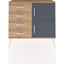 Arges Şifonyer Tek Raflı 4 Çekmeceli 2 Kapaklı 88x30x80 Çam-antrasit/çam Antrasit/çam