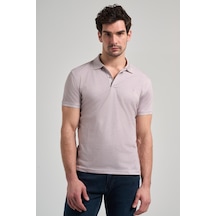 Koyu Bej Kısa Kol Baskılı Pike Polo Yaka Cepsiz Esnek Casual Slim Fit Tişört 1011250151 Koyu Bej