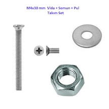 M4x30 Mm Vida+somun+pul Matkap Uçlu Yhb Vida Set 20 Adet