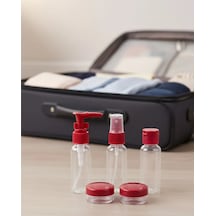 Taşınabilir 5 Parça Seyahat Kozmetik Dolum Seti 30 Ml Beyaz