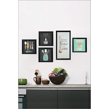 5 Parça Dekoratif Mdf Tablo Seti Çerçeve Görünümlü Dekolıadkg015