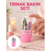 Kargo Tırnak Bakım Manikür Pedikür Seti 4 Parça Pembe Minimal Ve Dayanıklı Yeni Nesil Najmaddin