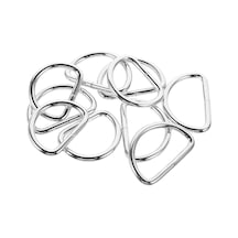 Anahtarlık Montaj Halkası D Çanta Bağlantı Halkası 14x10 Mm 100 Adet Gümüş Gümüş