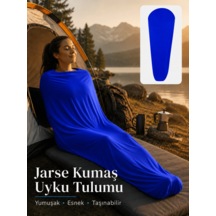 Beylini Kamp Uyku Tulumu Nefes Alır Jarse Esnek Kumaş Dayanıklı Taşıma Çantası Hediyeli Uyku Tulumu Konforlu Yıkanabilir Gezi Outdoor Av Balık Festival Mavi
