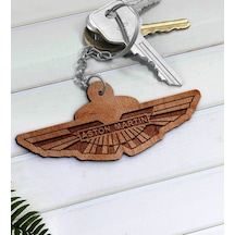 Aston Martin Logolu Ahşap Anahtarlık-1