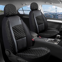 Volvo Xc40 Uyumlu Yarı Deri Oto Koltuk Kılıfı Ön Arka Takım Alpine Siyah