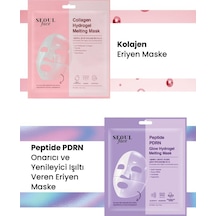Dermal Kolajen Ve Pirinç Nemlendirici Onarıcı Eriyen Maske Seti Kore Maske Seti 34 Gr.