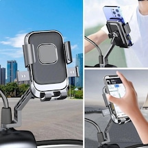 Motor,motosiklet,bisiklet ,scooter İçin 360 Derece Dönebilen Dikiz Aynası Versiyonu Telefon Tutucu A 1 ADET
