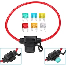 Mini Bıçak Sigorta Yuvası Kablolu Kapaklı - 5 Adet