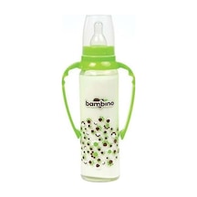 Bambino Yeşil Kulplu Cam Biberon 225 ML