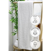 Line Luxury Pamuklu Banyo Havlusu 100x150 - Krem Krem