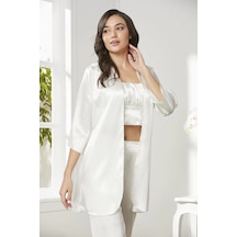 Pierre Cardin Kadife Saten 3'lü Pijama Takım 2075 001