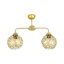 Ikili Selçuklu Model Modern Gold Plafonyer Avize