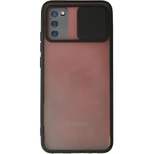 Samsung Galaxy A03s Kılıf Palm Buzlu Kamera Sürgülü Silikon - Siyah Çok Renkli
