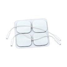 Tens Pedi Kablolu Geçmeli Masaj Cihazı Pedi Elektrod 4 Adet Beyaz