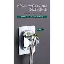 Krom Yapışkanlı Duş Askısı Siyah