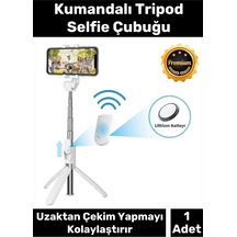 Premium Pratik Ayaklı Stabil Çekim Yapabilen Uzaktan Çekim Özellikli Kumandalı Tripod Selfie Çubuğu