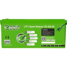 Orbit 12v 420ah Lifepo4 Lityum Akü Abs Kasa Gu12420 Bluetooth Ekranlı 5.04 Kwh Derin Döngü Enerji Bataryası
