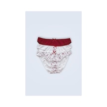Pierre Cardin 3'lü Ekonomik Paket Cute Flower 2700 Pamuklu Basic Brief Külot Bordo - Beyaz - Bordo