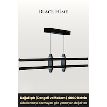 Halo Füme Lineer Led Sarkıt Avize Kumandalı Dim Edilebilir Yukarı & Aşağı Işık Doğal Işık
