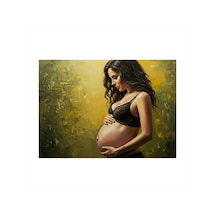 Hamile Kadın Ve Altın Işık Model Ahşap Tablo