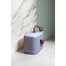 Beton Stoper Dekoratif Uğur Böcekli Beton Kapı Stoperi Kapı Önü Ağırlık Kapı Tamponu Lila