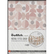 Özdilek Fitted Lastikli Çarşaf Seti Yastıklı Çarşaf %100 Pamuk Ranforce 100 X 200 Bej Moon