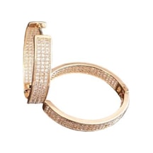 Edalıbijuteri Zirkon Taşlı Halka Küpe Gold N11.114126 Sarı